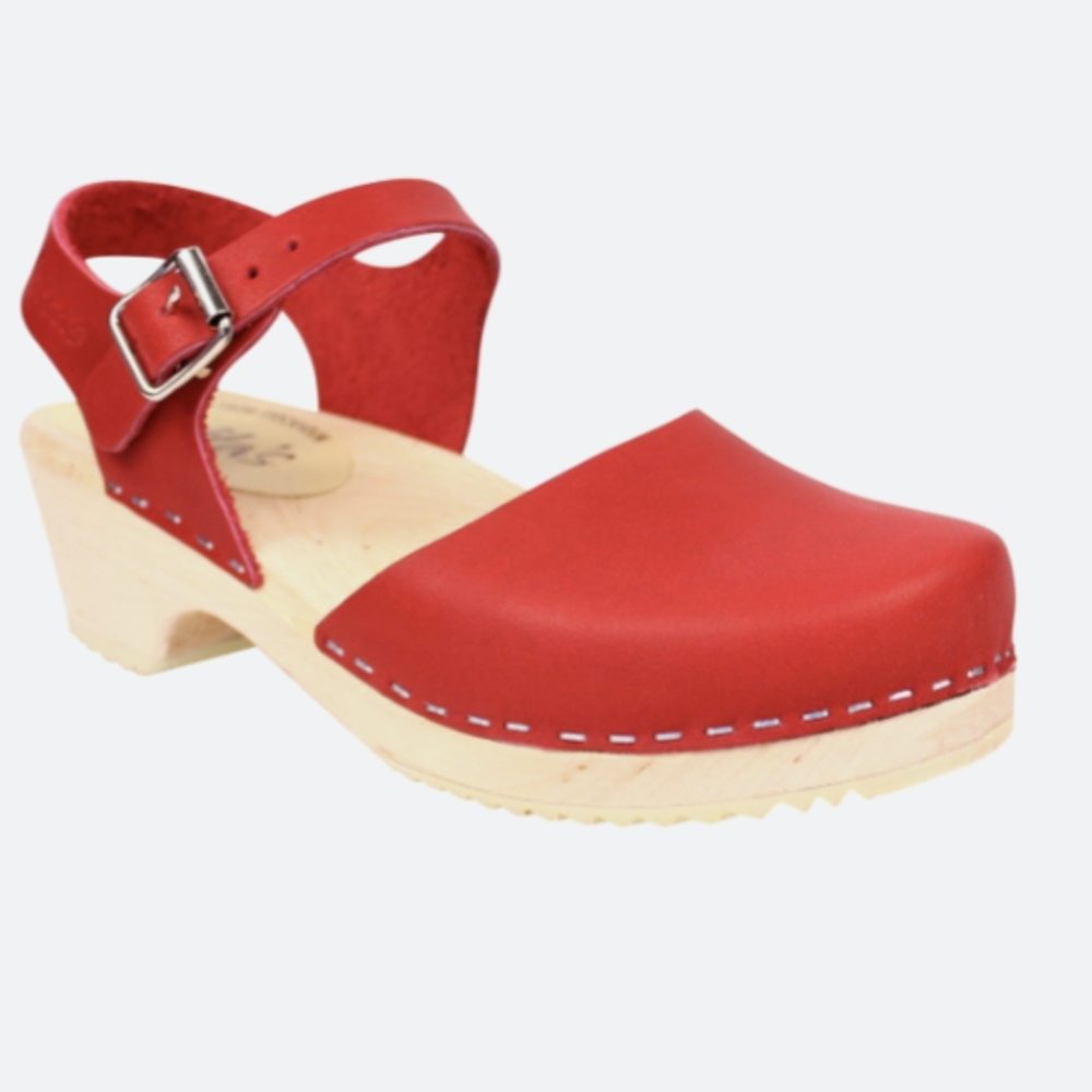 Lotta Low Wood Clogs - Red - 9.5 - 41